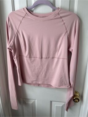 HALARA Long-Sleeve Performance Tee in Blush Pink